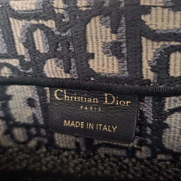 Christian Dior Oblique Book Tote Bag Blue Small - Picture 4 of 14
